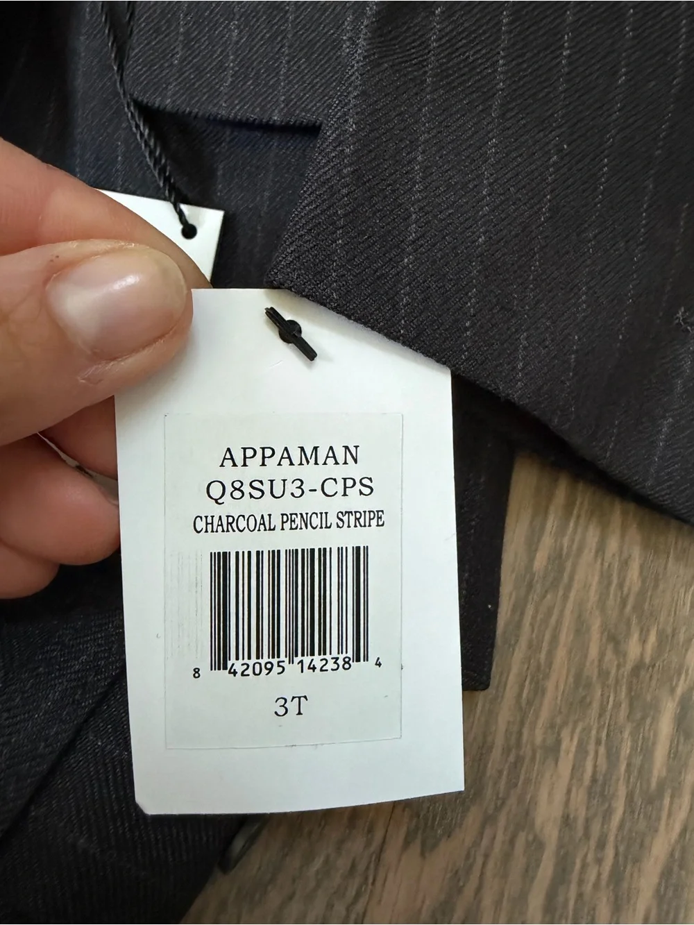 NWT Appaman Charcoal Pencil Strip Mod Suit